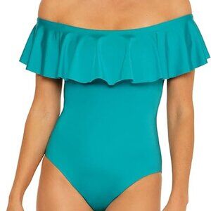 Trina Turk Monaco Ruffle One Piece Swimsuit in Ceramic